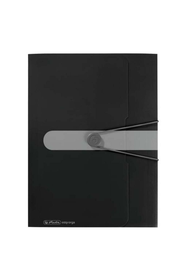 Herlitz-Dosar cu elastic, format A4, cotor 30 mm, material PP, culoare negru opac 1