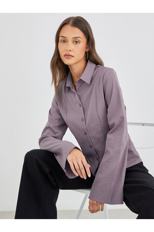 Styli Regular Fit Flared Sleeves Buttoned Shirt