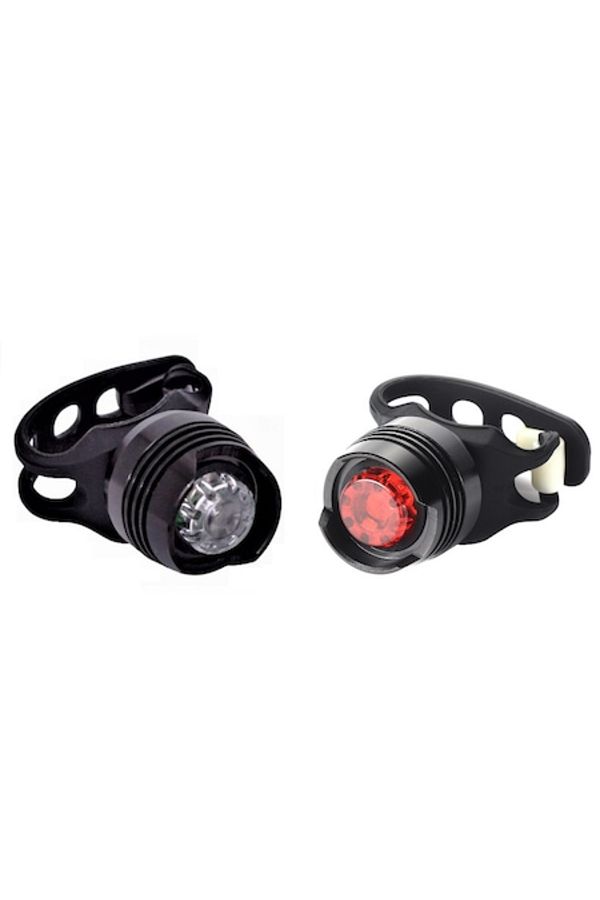 Carsons-Set 2 piese, lumină față + stop spate LED rubin, 3 moduri de iluminare, aliaj de aluminiu, baterii incluse 1