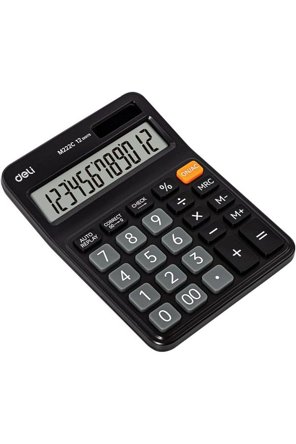 Deli-EM222C Desktop Calculator – 12-Digit Display | 120-Step Check Function | Large Screen | Durab 1