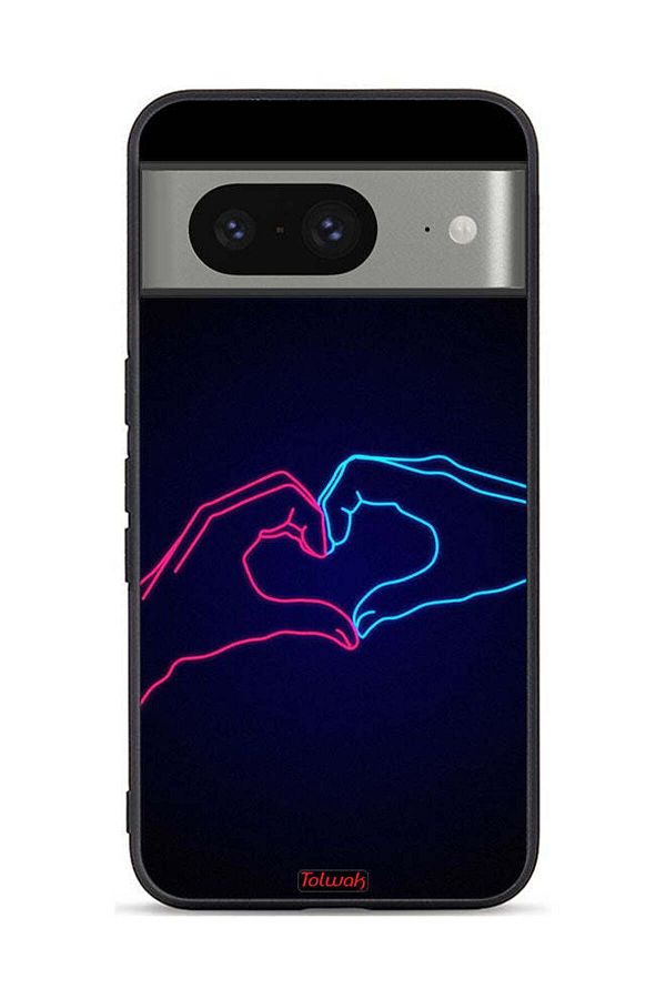 Tolwak-Google Pixel 8 Protective Case Cover Touching Hand Making Heart 1