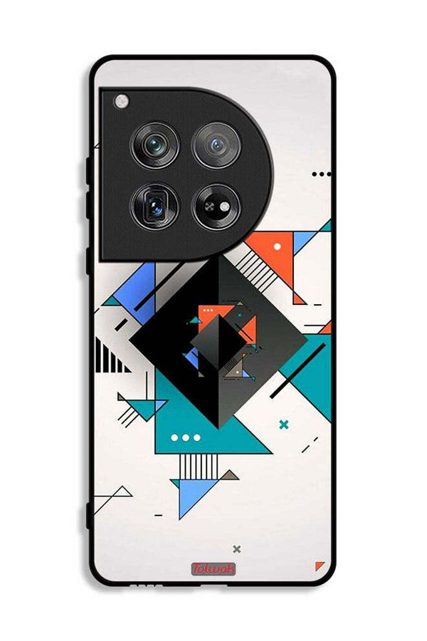 Tolwak-غطاء حماية لهاتف OnePlus 12 بأشكال مربعة ومثلثة ونمط تجريدي 1