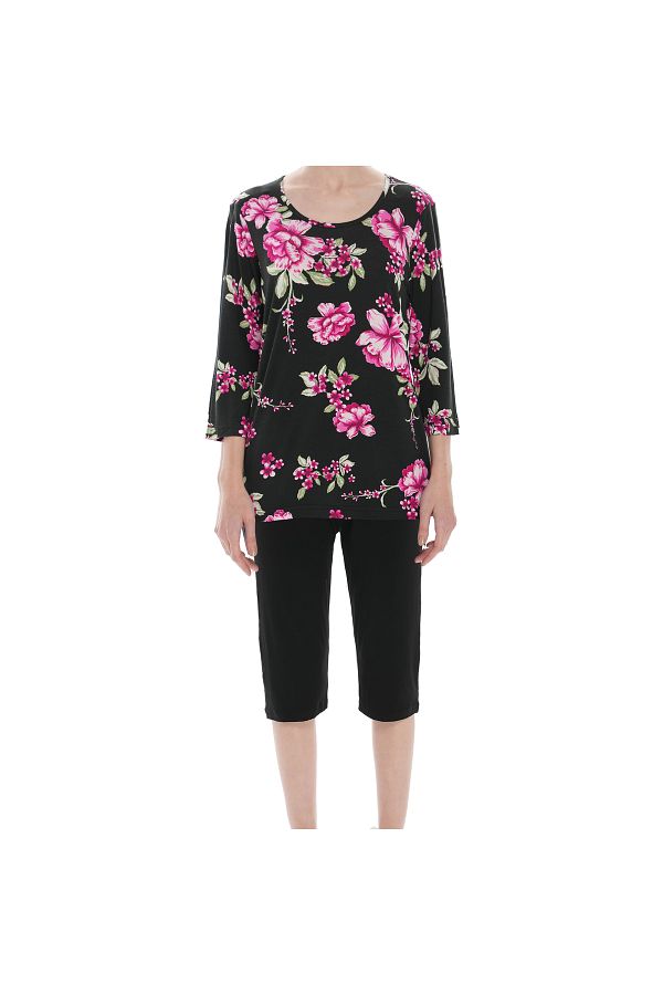 ASN concept-Women's Floral Patterned Double Capri Set (with Plus Size Option) 1