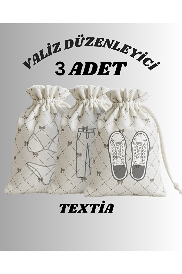 Textia Home 3 Lü Büzgülü Bebek Bakım Çantası Hastane Çıkış Doğum Organizeri