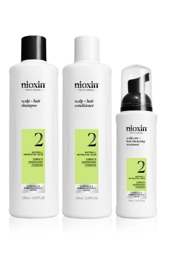 Nioxin-Set șampon anti-cădere System 2, 300 ml + balsam, 300 ml + tratament, 100 ml 1