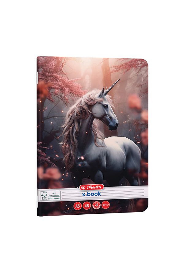 Herlitz-Caiet A5, 48 de coli, Dictando, 70 g/m², model unicorni 1