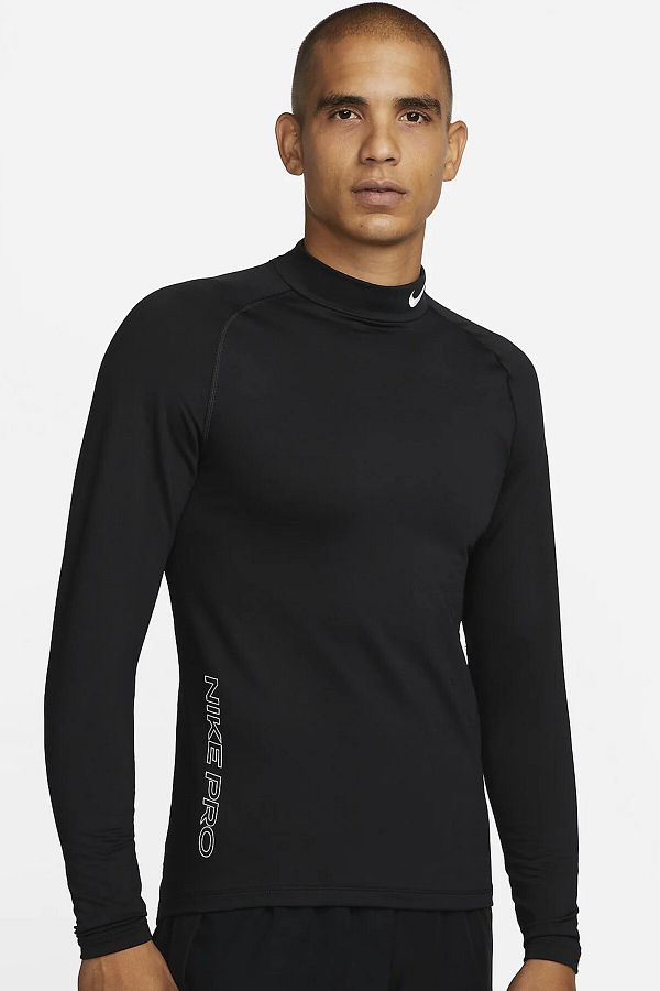 Nike-Dri Fit Performance Warm Mock Slim Fit Φούτερ Ανδρικό φούτερ προπόνησης για τρέξιμο μαύρο 1