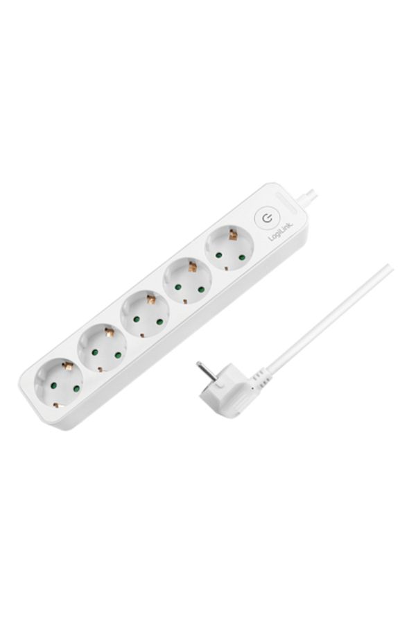 LogiLink-Extension cord LPS246, with illuminated switch, 5 sockets, IP20, H05VV-F 3G 1.5 mm², cord 1. 1