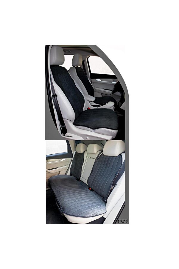 Bod Tesla Model Y Juniper Tay Tüyü Cepli Koltuk Koruyucu Kılıf İyon Serisi Siyah 2025-Sonrası