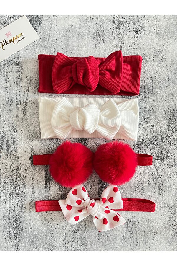 pempem bandana kız bebek karışık bandana 4 lü set