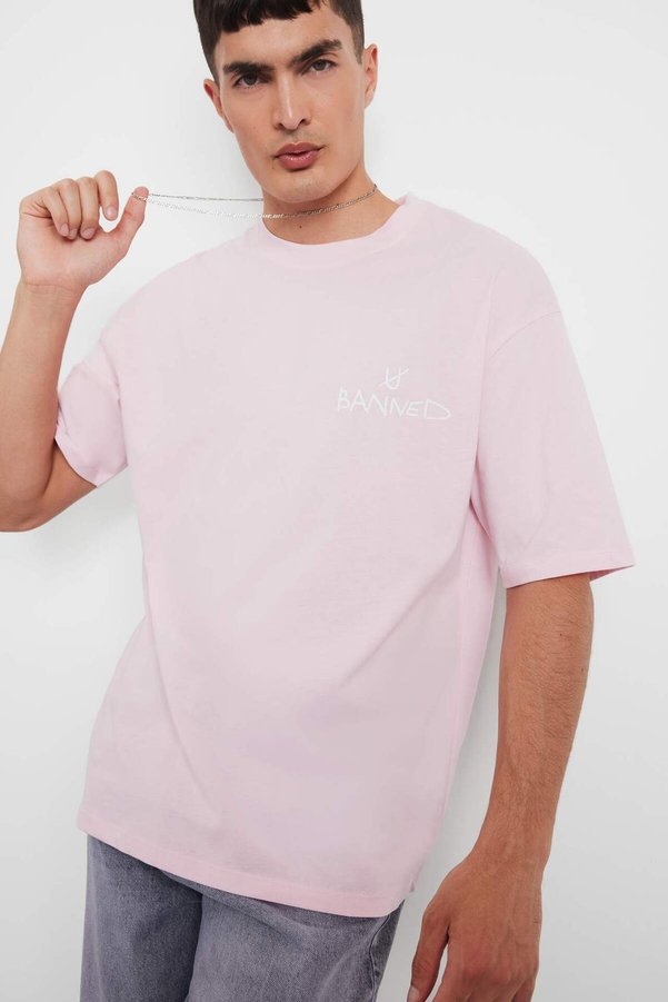Defacto 100% Cotton Loose Fit Printed T-Shirt F5732Ax25Au