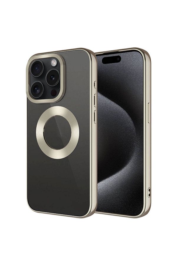 Cep Plus-Cppl Omega Case for iPhone 15 Pro Compatible Single Camera Frame with Logo-Titanium 1