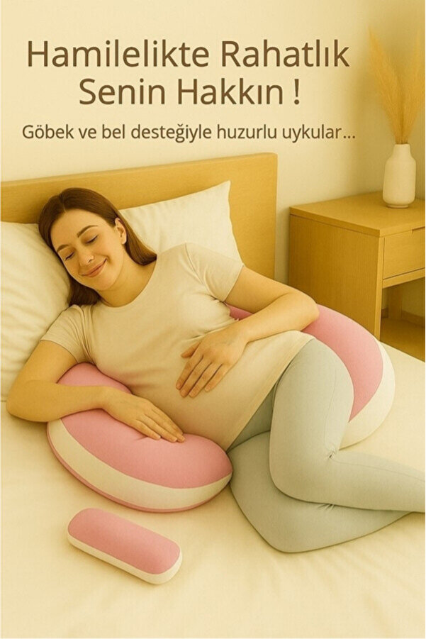 Lucky Day Hamile Uyku Destek Yastığı, Çok Fonksiyonlu Hamile Yastığı - Pembe