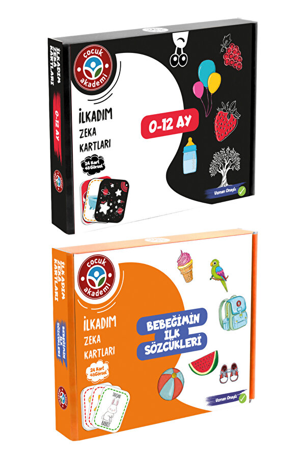 Çocuk Akademi Bebeğimin Ilk Sözcükleri ve 0-12 Ay İlk Adım Zeka Kartları