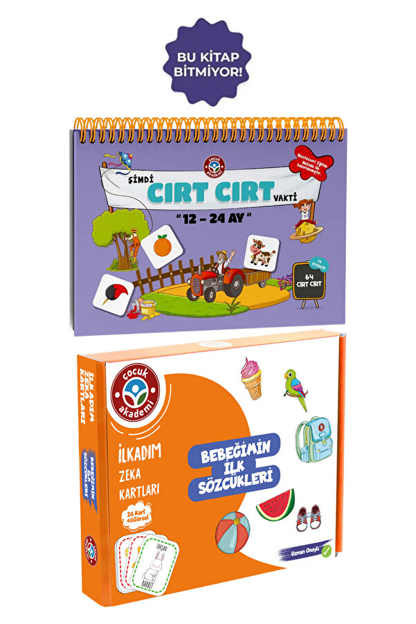 Çocuk Akademi 12-24 Ay Cırt Cırtlı Etkinlik Kitabı Ve Zeka Kartı Bebeğimin Ilk Sözcükleri