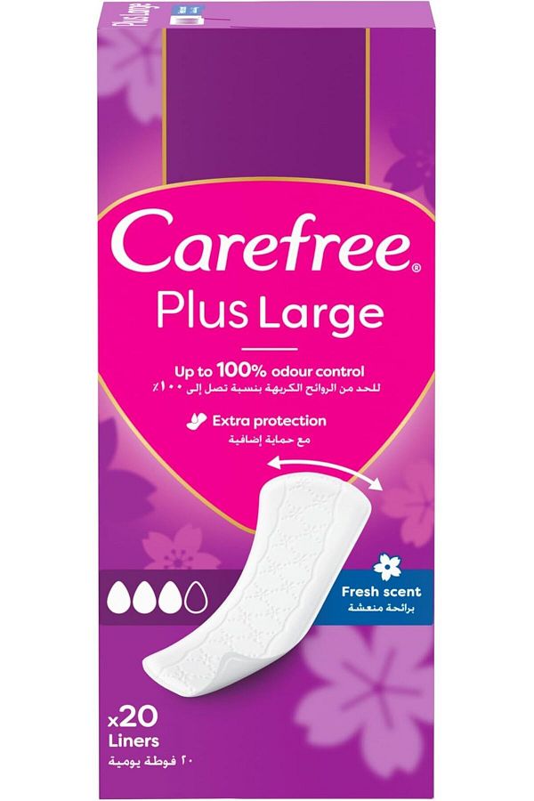 Carefree-Pantyliners Large Fresh 20pcs (7037) --- كيرفري بانتلينرز كبيرة جديدة 20 قطع 7037 1