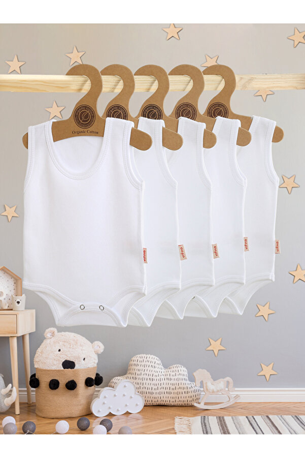vitmo 5'li Bebek Askılı Çıtçıtlı Body %100 Pamuk