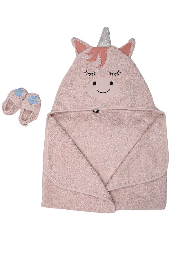 Miespiga-Unicorn Towel Swaddle Slippers Set 1