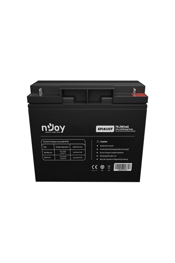 nJoy-Acumulator GP1812CF 12V 181x77x167mm, Cycle use 14.4V- 15.0V max. current 5.4A, Float use 1