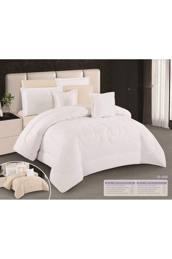Moon-King size, comfortable and soft, 6-piece double bed sheet set, two sides, checkered and plain, size 240x220 cm 1