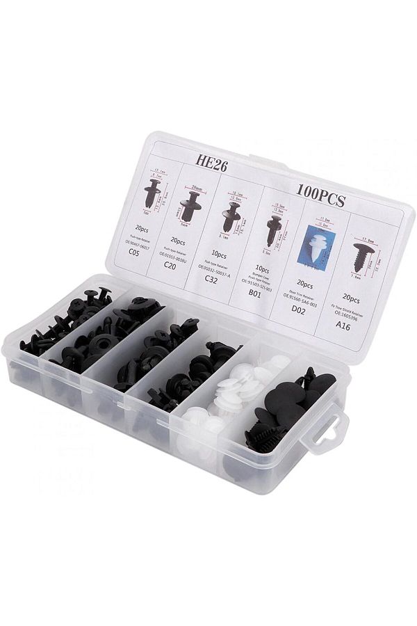 Generic-Bumper Rivets, Door Trim Clip Car Door Fastener with Storage Box Push Pin Trim for Engine Hood for D 1