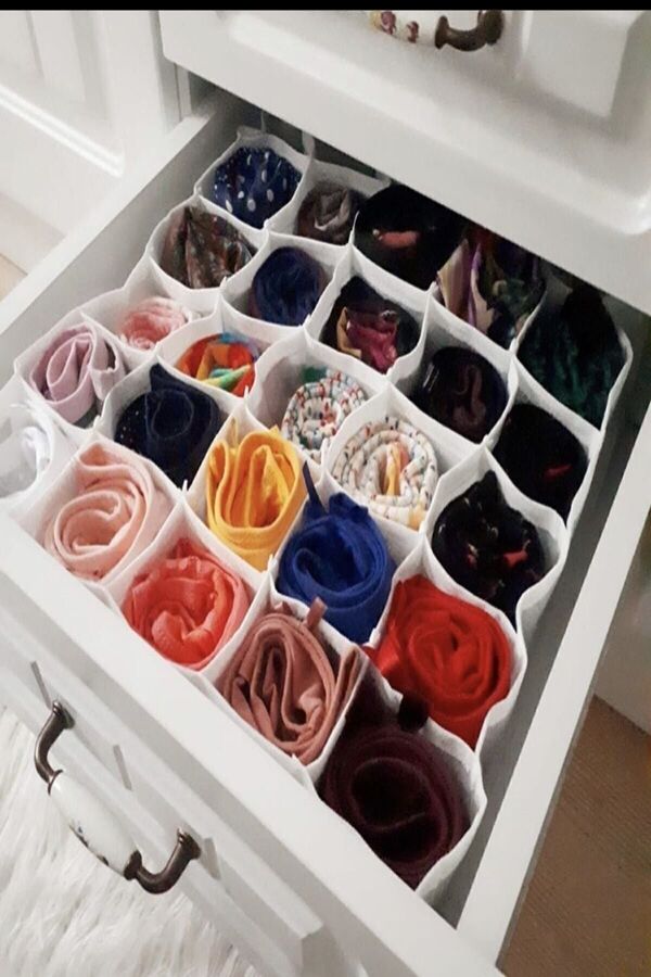 Mikasso 2 Adet 30 Gözlü Petek Organizer/düzenleyici (Çorap,iç Çamaşırı,kemer) Kumaş 60 x 40 Bej TR