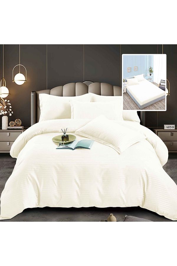 TextiLici-BEDDING SET DAMASK-POLYCOTTON 6 PIECES WITH COVER (6DPH27) 1