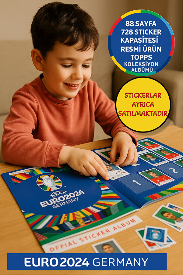TOYFEST Topps EURO 2024 Sticker Albümü – 88 Sayfa - Koleksiyon Başlasın!