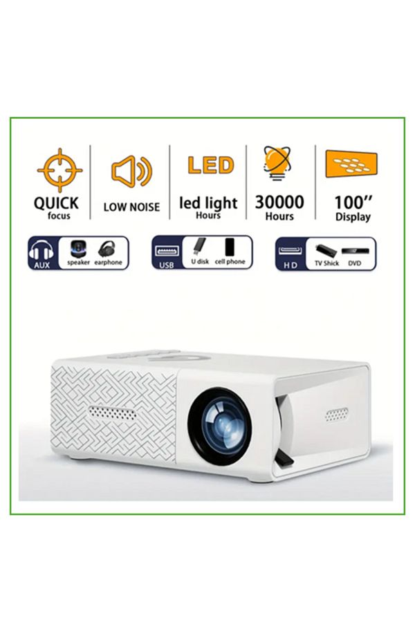 Bolantedz-Multi-functional Portable Mini Projector GTEQY with LED Lighting, HD Video Player, Built-in Speaker 1