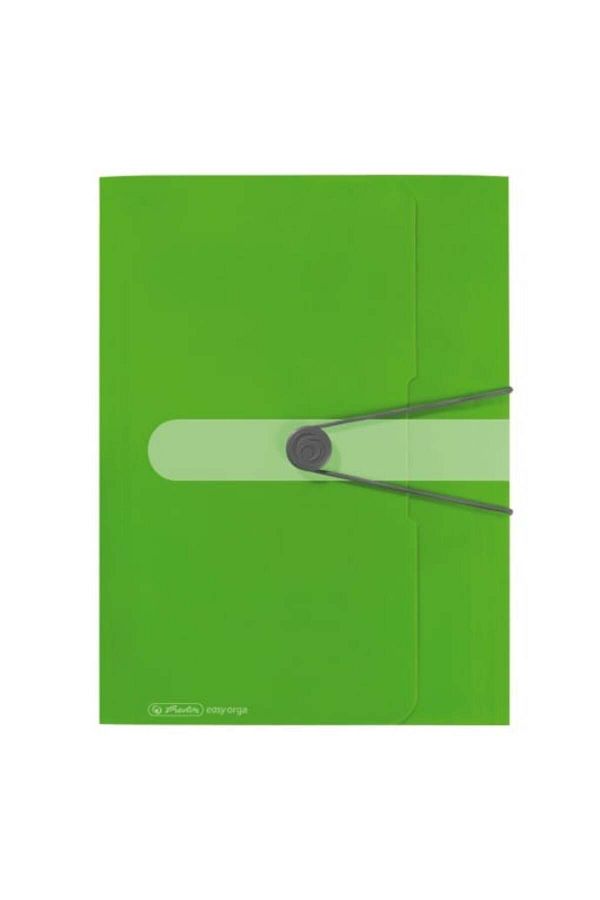 Herlitz-Dosar cu elastic, format A4, cotor 30 mm, material PP, culoare verde opac 1