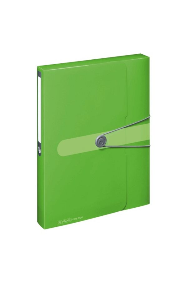 Herlitz-Dosar cu elastic, format A4, cotor 40 mm, material PP, culoare verde opac, buton de închidere 1