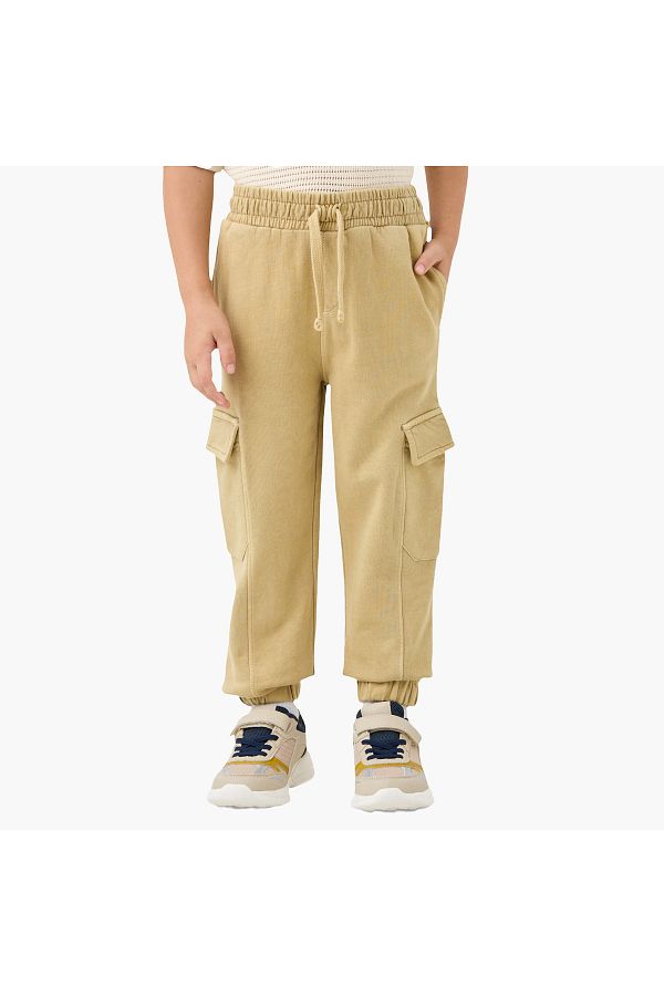 Juniors-Solid Joggers with Drawstring Closure and Pockets 1