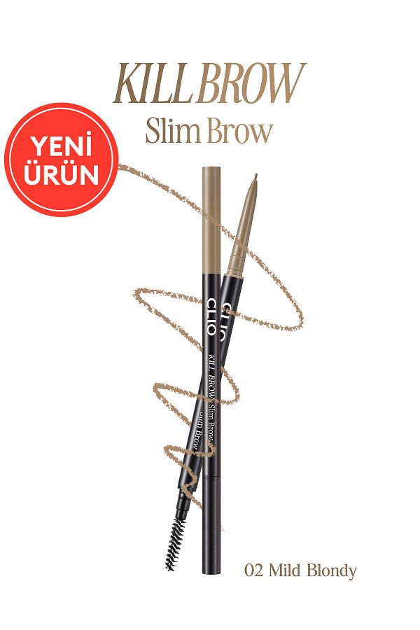 CLIO-Ultra Thin Tip Double Sided Eyebrow Pencil Offering Natural Look Kill Brow Slim Brow (02 Mi̇ldblondy) 1