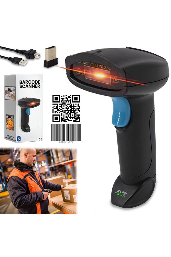 GlowforHome-Wireless laser barcode reader, GlowforHome, 1D/2D/QR/EAN-13, Bluetooth, 100m wifi 1