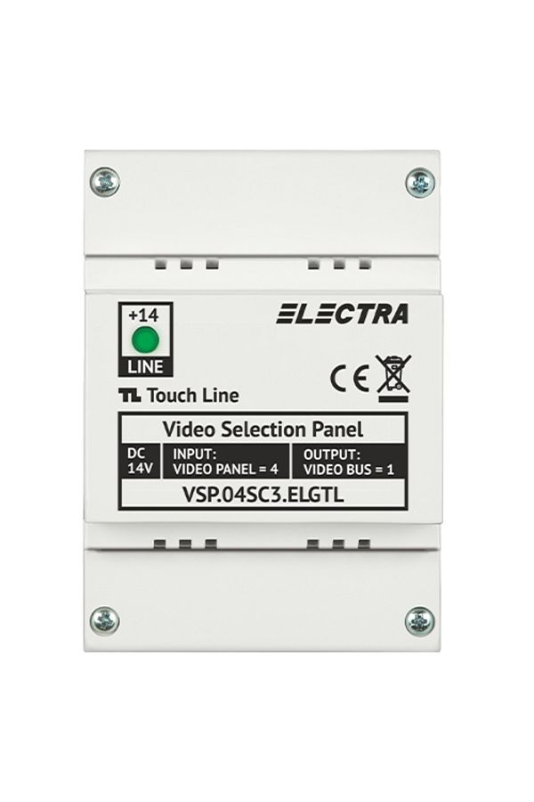 Electra-VIDEO PANELS SELECTION BOX 4 INPUTS - screw connectors BUS IN/OUT 1/1, 4 outputs - VSP.04SC3.ELGTL 1