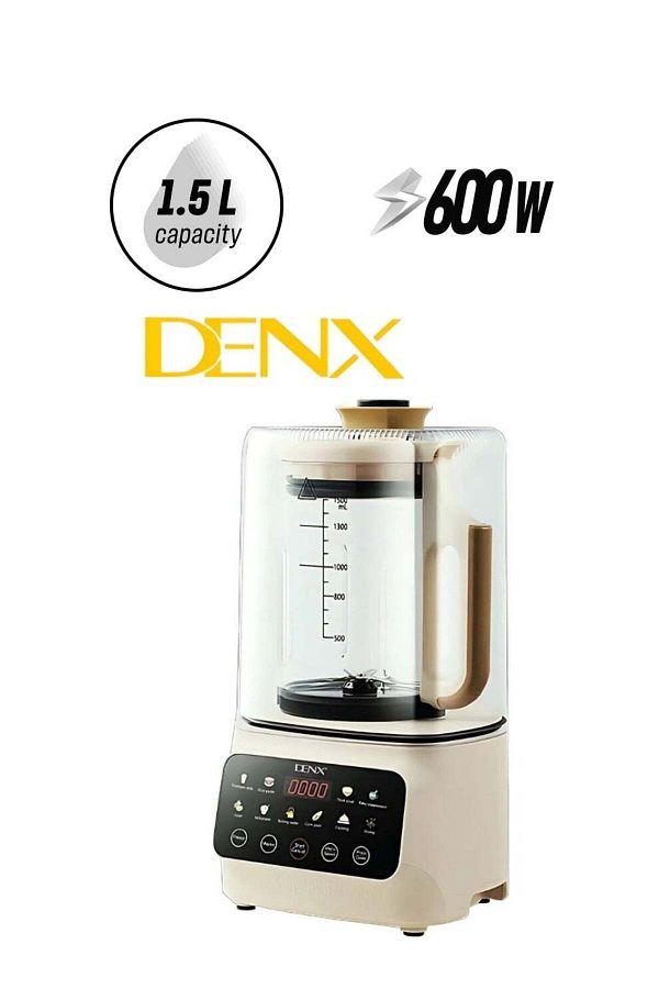 Denx-Smart Food Blender, 600W Power, 1.5L Capacity, Touch-Operated, Quiet Blender for Smoothies, Soy Milk 1