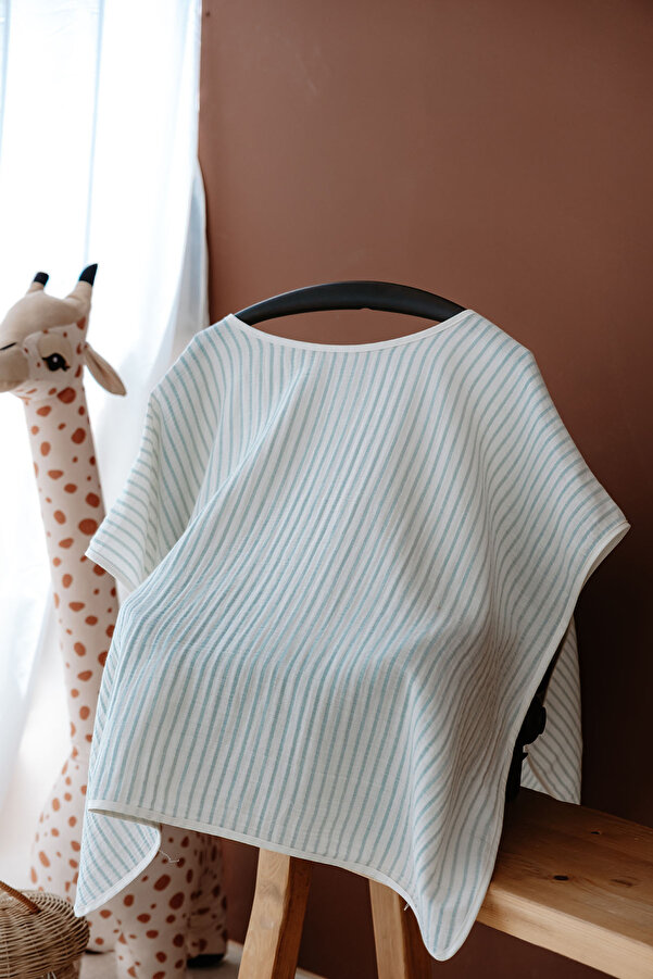 TBA COLLECTION Müslin Emzirme ve Puset Örtüsü | Line Series - Blue