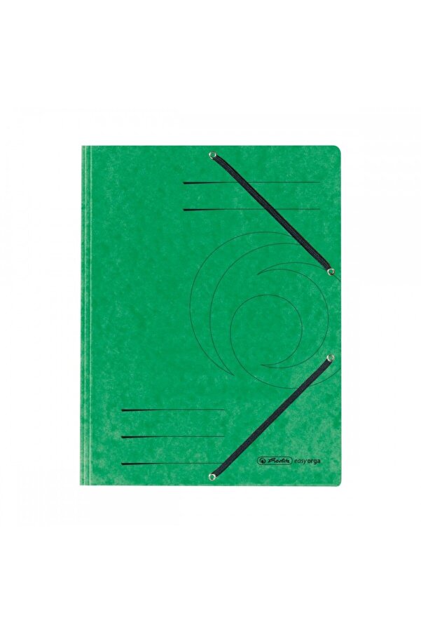 Herlitz-Envelope Folder A4, Color Green, Material Cardboard, Elastic Closure 1