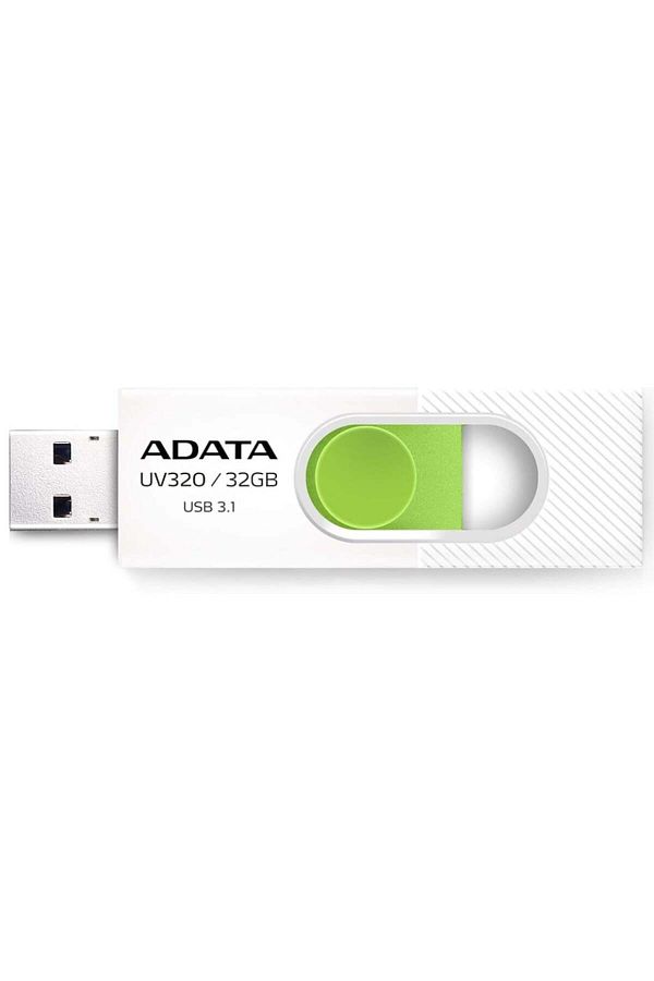 Adata-Stick USB UV320, 32G, USB 3.1, Design glisant, Alb/Verde 1