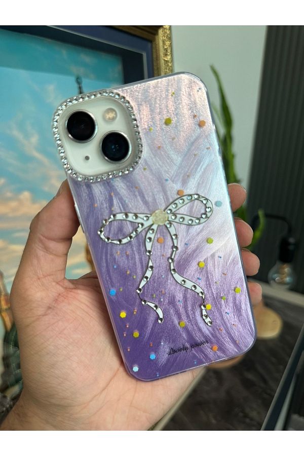 m.tk moveteck-iPhone 15 Case Camera Frame Stone Back Hologram 3D Pattern Color Reflection Figure Cover 1