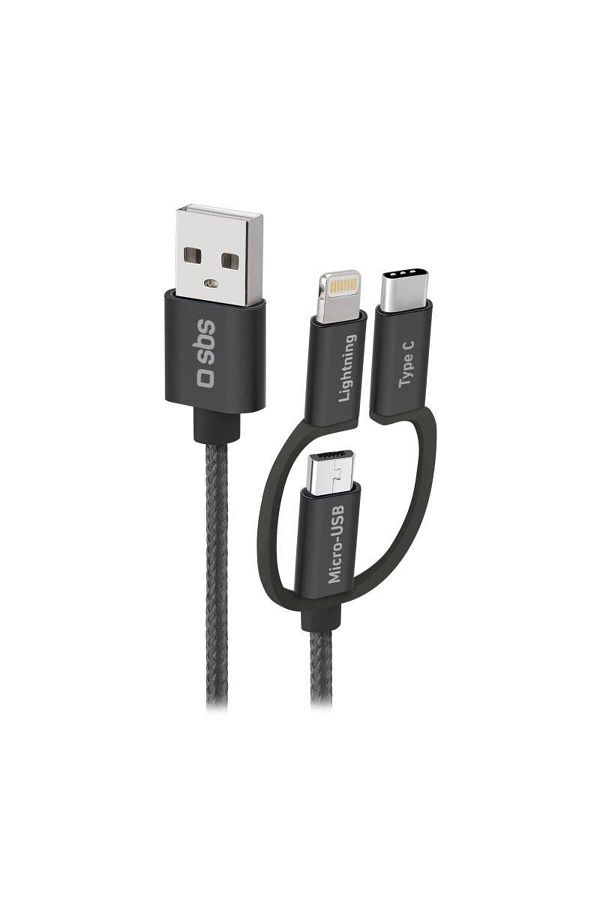SBS-كابل USB إلى Micro-USB مع محولات Lightning وUSB-C 1