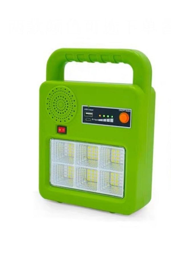 SAndowi-Portable solar kit-Flashlight, speaker, USB output port green 1
