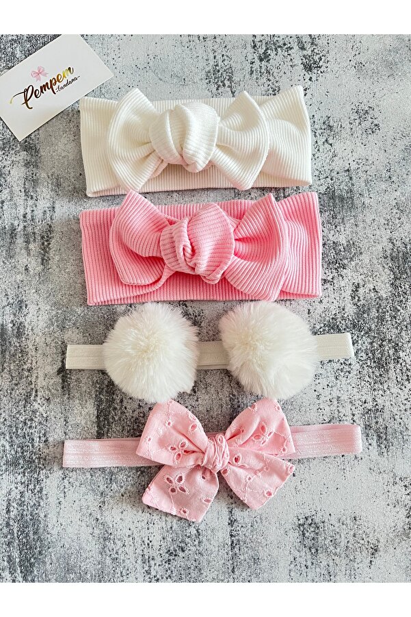 pempem bandana kız bebek karışık bandana 4 lü set