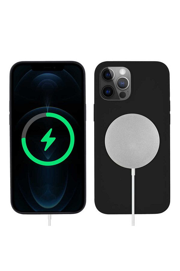 Cep Plus-حافظة CPPL Silksafe اللاسلكية المتوافقة مع هاتف iPhone 12 Pro Max - أسود 1