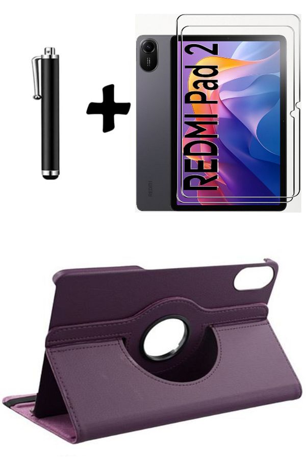 TEKNETSTORE-Xiaomi Redmi Pad 2 11 Inch 2025 360 °   Tablet Case with Rotatable Stand Screen Protector and Pen Set 1