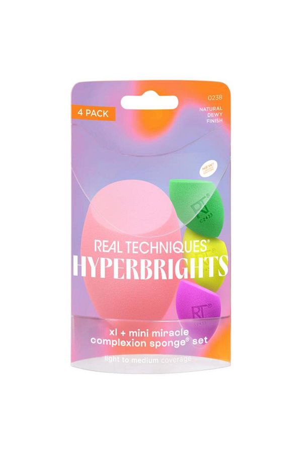 Real Techniques-Hyperbrights XL + Mini Miracle Complexion Sponge Set 1