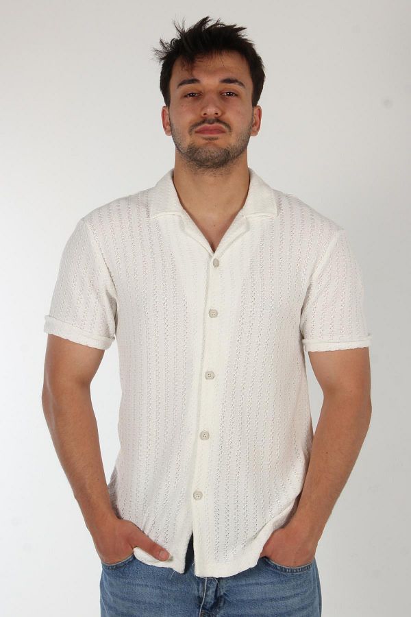 Mckanzie-4177 Apache Collar Knitted Pattern Shirt 1