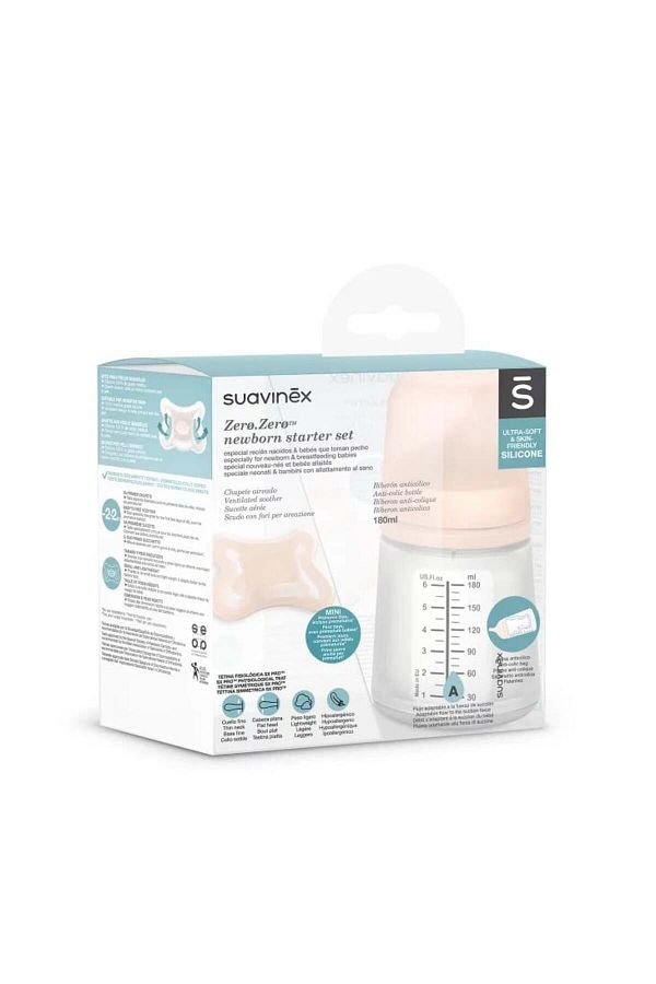 Suavinex-Starter set anti-colic bottle 180 ml variable + Pacifier -2-2 months Zero Zero Suavinex 1