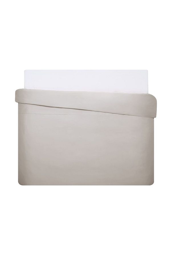 Linens-Mix&Match Cotton Satin Superking Size Duvet Cover Stone 1