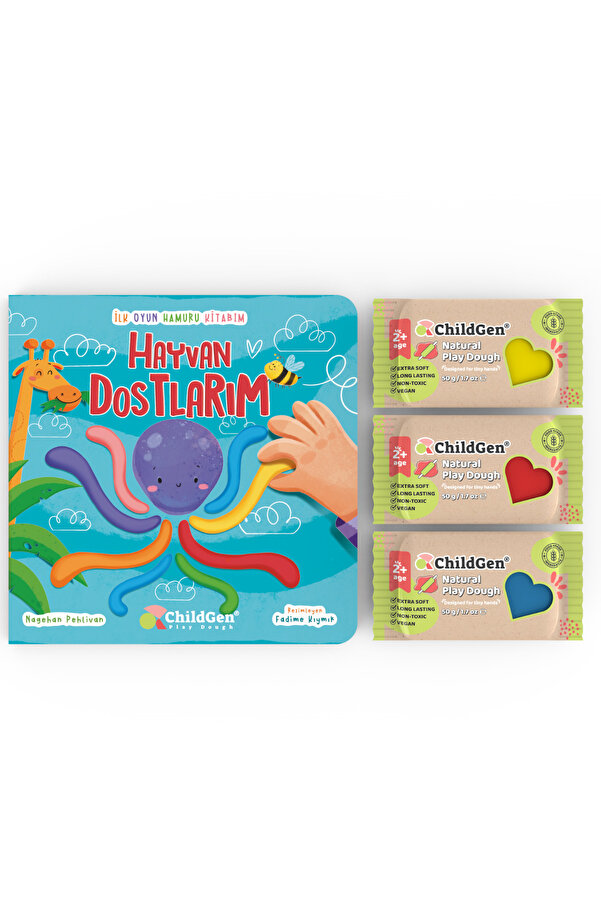 ChildGen Hayvan Dostlarım Ilk Oyun Hamuru Aktivitesi Ve 3x125 Gr Doğal Oyun Hamuru